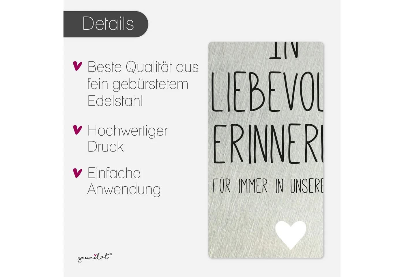 younikat Dekofigur Grabstecker Edelstahl 16cm Grabschmuck - Bild 5