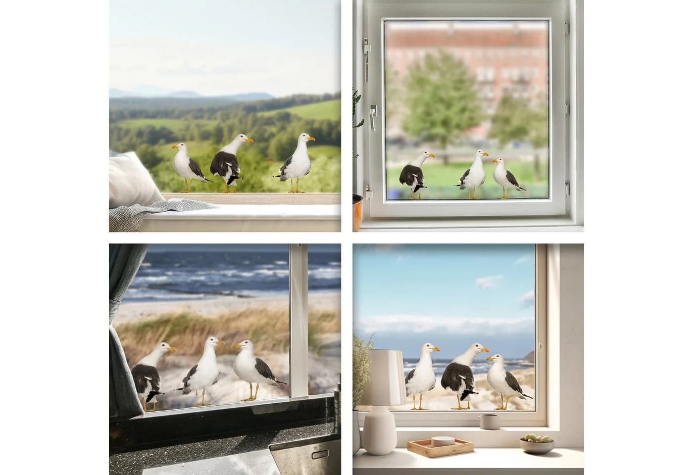 younikat Fensterbild 3 Möwen I See Meer Maritim - Bild 5