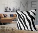 VOID Kissenbezug Schwarz-Weiß Zebra-Muster Leinwand Bild 1