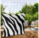 VOID Kissenbezug Schwarz-Weiß Zebra-Muster Leinwand Bild 3