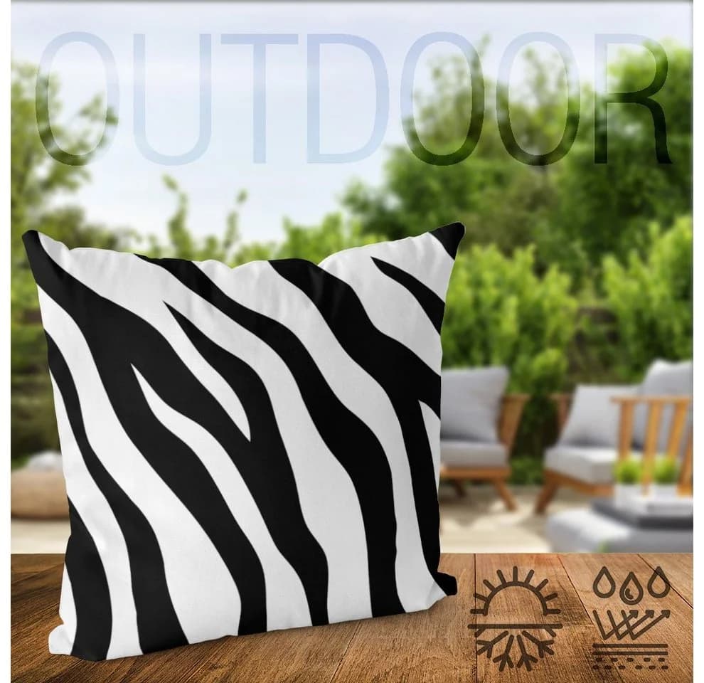 VOID Kissenbezug Schwarz-Weiß Zebra-Muster Leinwand - Bild 3