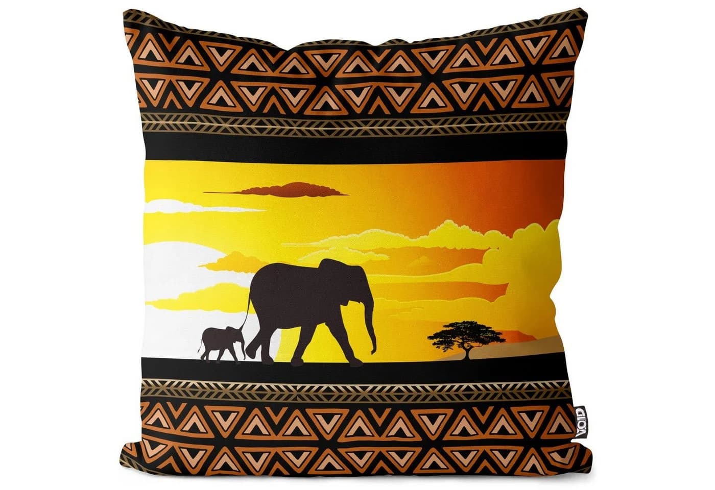 VOID Kissenbezug Afrika Elefanten Giraffen Bunt - Bild 2