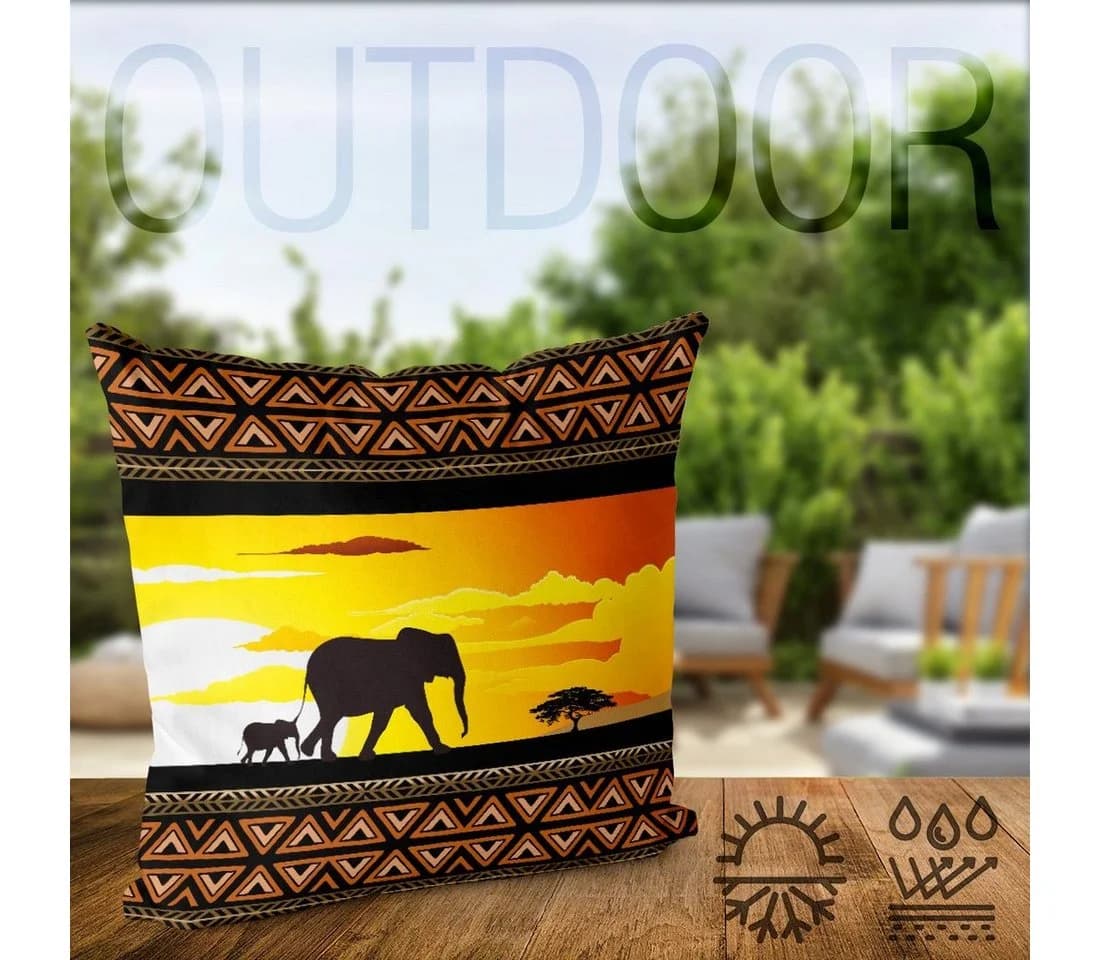 VOID Kissenbezug Afrika Elefanten Giraffen Bunt - Bild 4