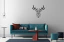 teileplus24 Wanddekoobjekt DS07 Hirsch Schwarz Metallbild 60x60 cm Bild 1