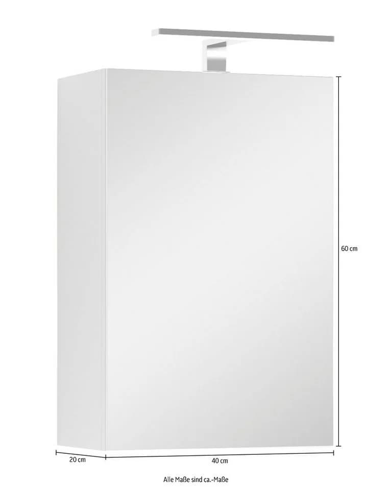 byLIVING Spiegelschrank Spree Weiß LED Soft-Close Steckdose - Bild 5