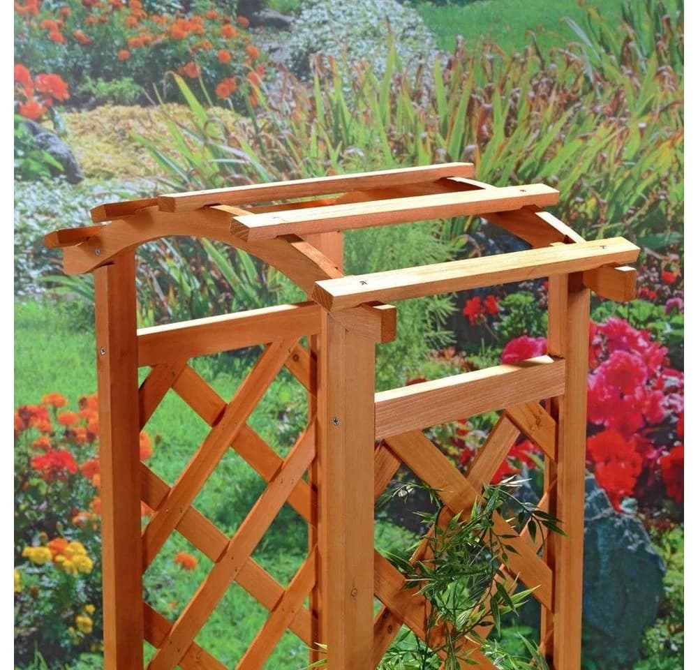 Melko Blumenbogen 2er Set mit Pflanzkasten Hellbraun Holz - Bild 4