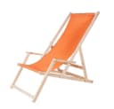 Melko Klappbare Gartenliege aus Holz mit verstellbarer Rückenlehne Orange Bild 1
