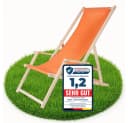 Melko Klappbare Gartenliege aus Holz mit verstellbarer Rückenlehne Orange Bild 2