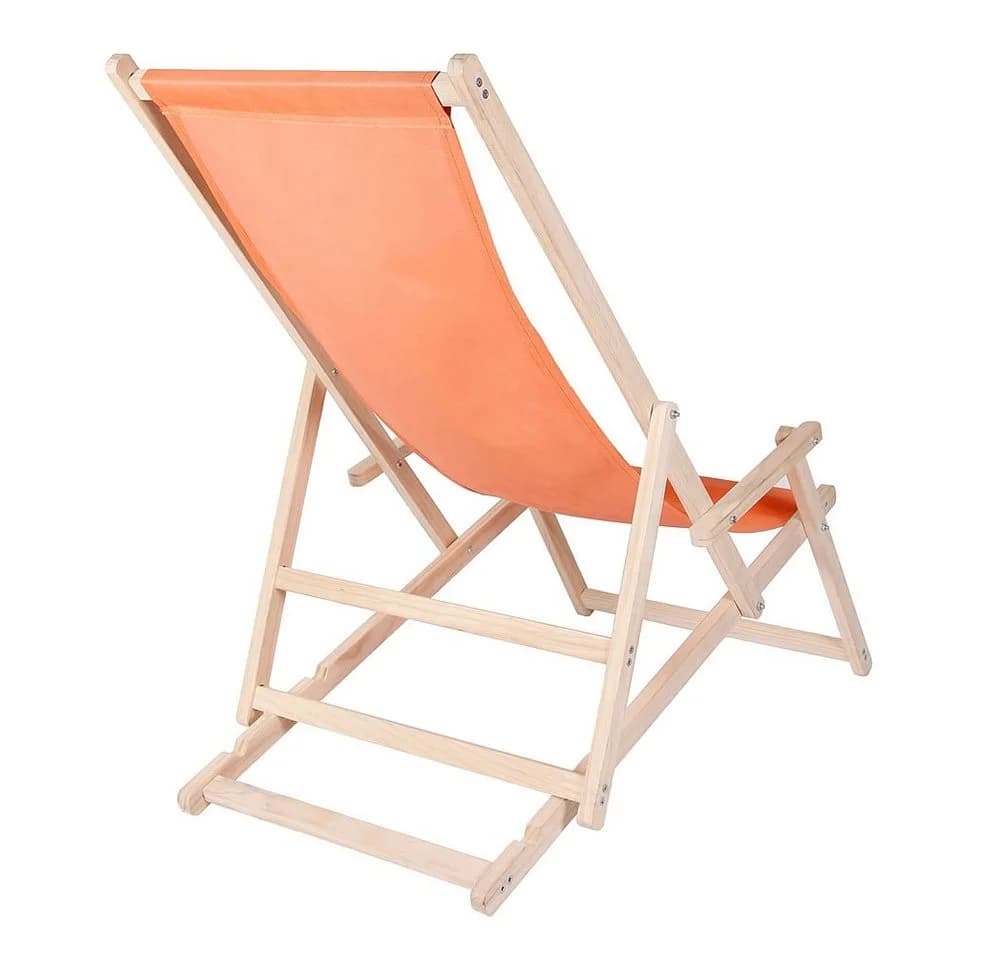 Melko Klappbare Gartenliege aus Holz mit verstellbarer Rückenlehne Orange - Bild 4