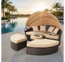 Melko Gartenlounge-Set Polyrattan Sonneninsel 180cm Strandkorb Set Bild 2