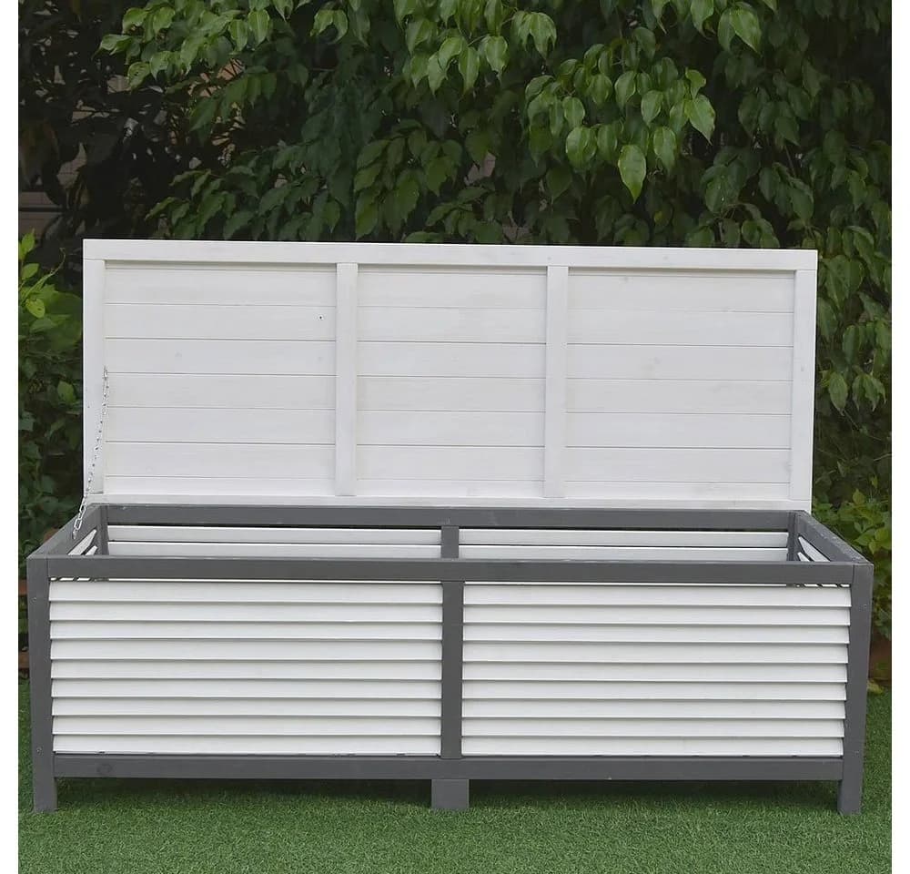 Melko Gartenbox 140cm Aufbewahrungsbox Fichtenholz - Bild 4