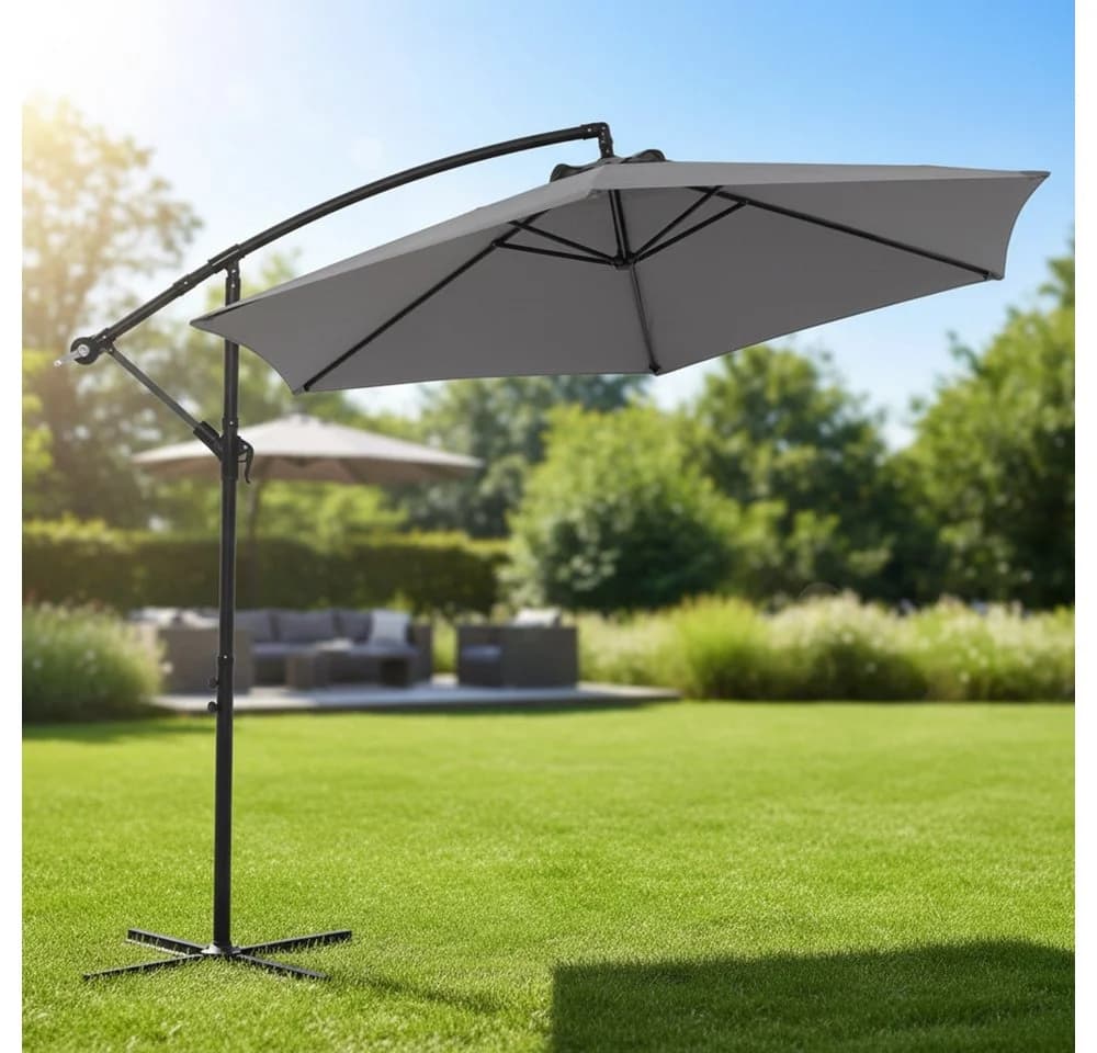 Melko Sonnenschirm 350 cm mit LED-Beleuchtung und Kurbel - Bild 2