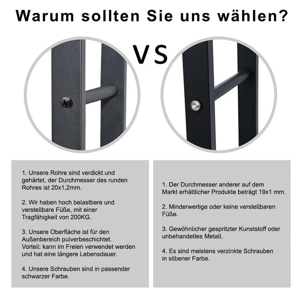 Melko Kaminholzständer Schwarz Pulverbeschichtet - Bild 4