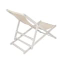 Melko Gartenliege Strandliege Klappbar Beige Weiß Bild 1