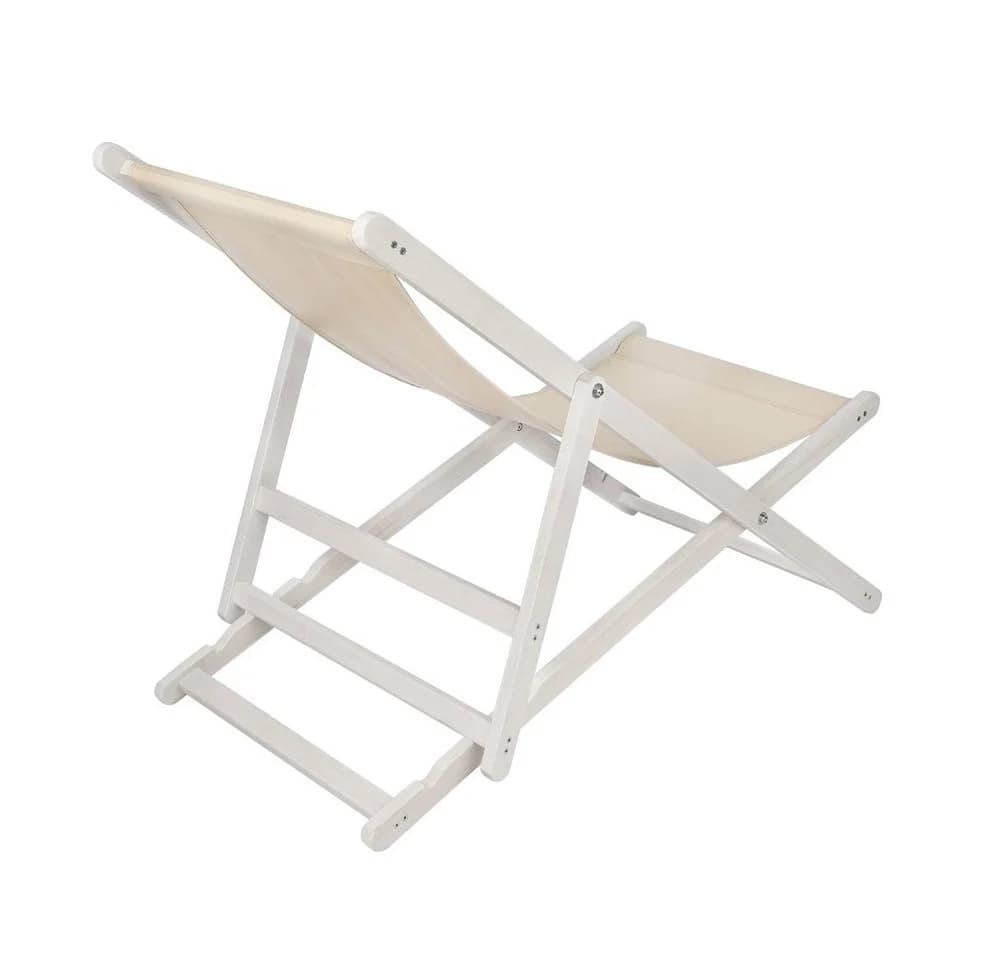 Melko Gartenliege Strandliege Klappbar Beige Weiß