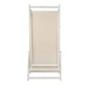 Melko Gartenliege Strandliege Klappbar Beige Weiß Bild 4