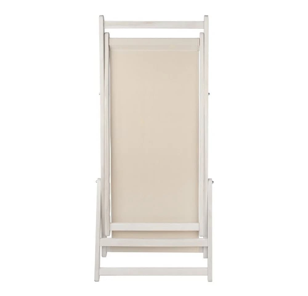Melko Gartenliege Strandliege Klappbar Beige Weiß - Bild 4