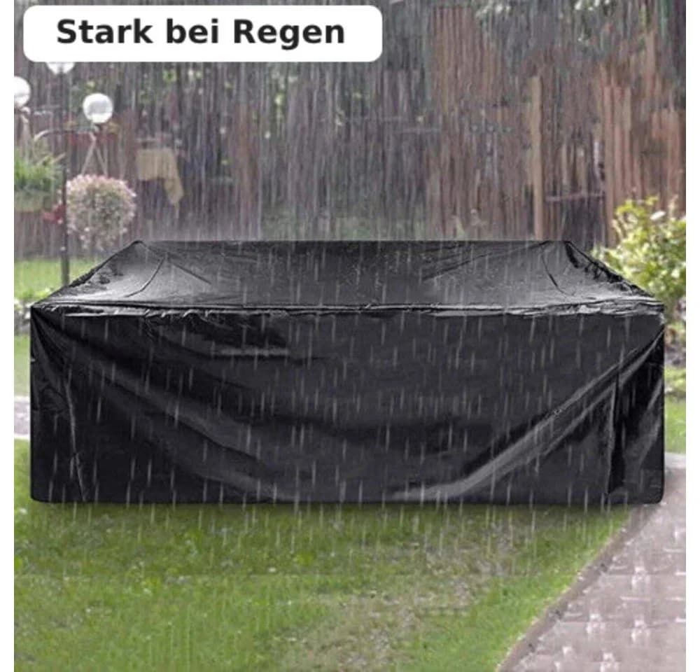Melko Gartenmöbel-Schutzhülle Schwarz mit Kordelverschluss - Bild 3