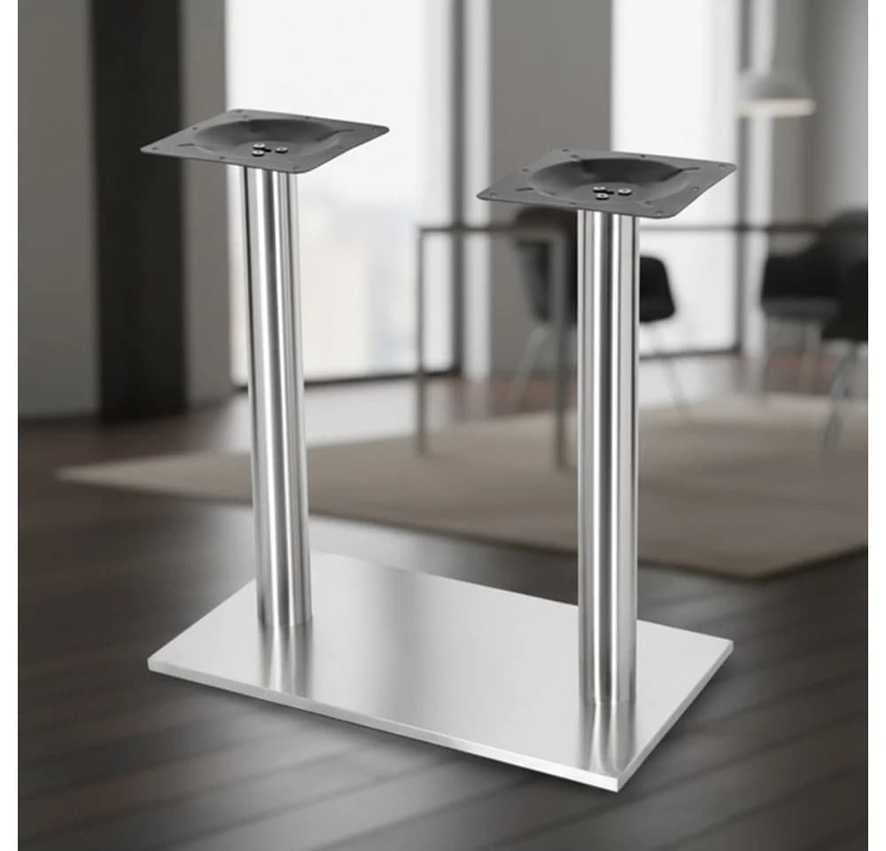 Melko Möbelfuß Tischbeine Edelstahl Silber Tischsäule - Bild 2