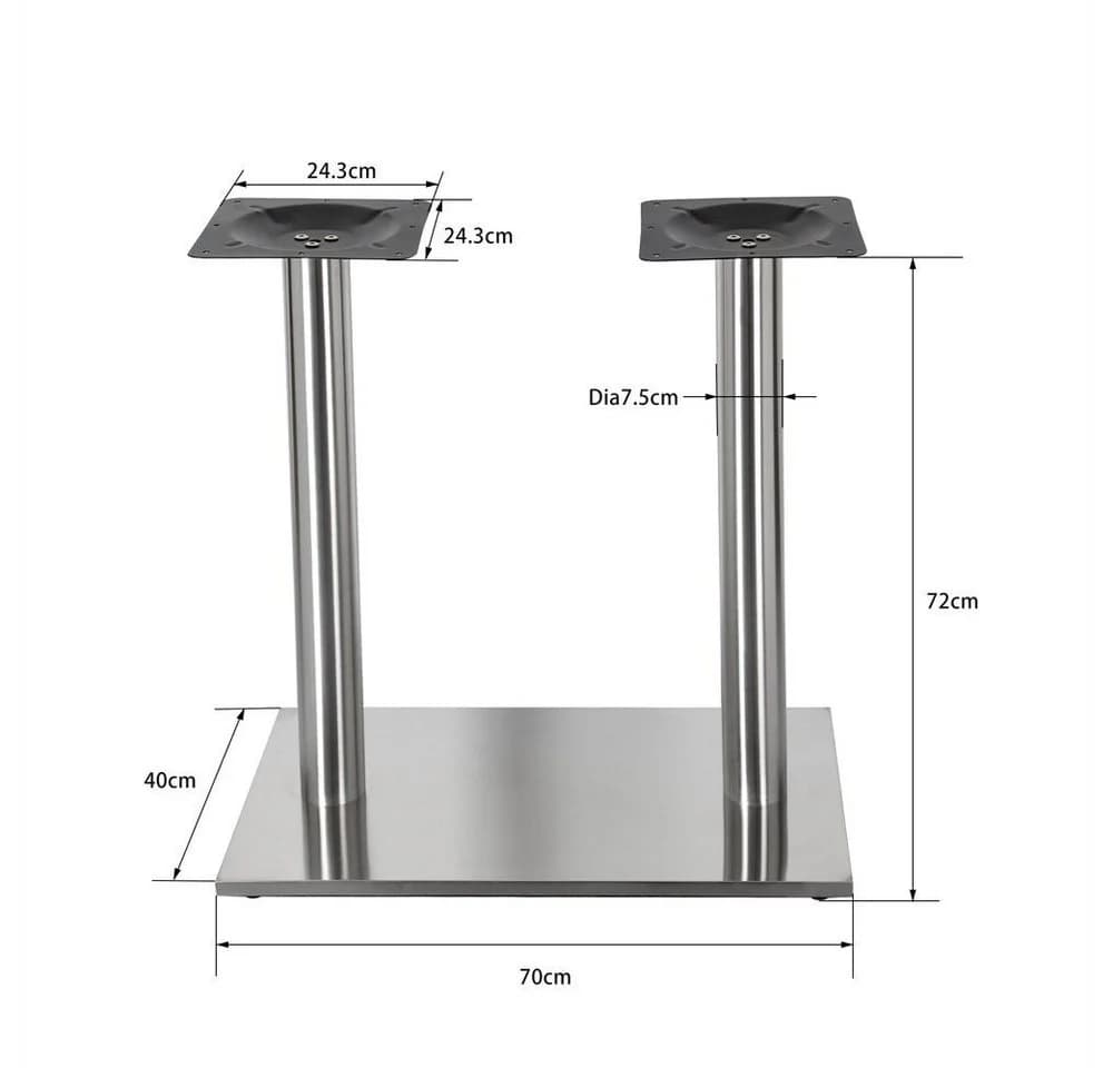 Melko Möbelfuß Tischbeine Edelstahl Silber Tischsäule - Bild 5