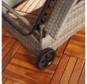 Melko Gartenliege Polyrattan Grau mit Kissen & Rollen Bild 1