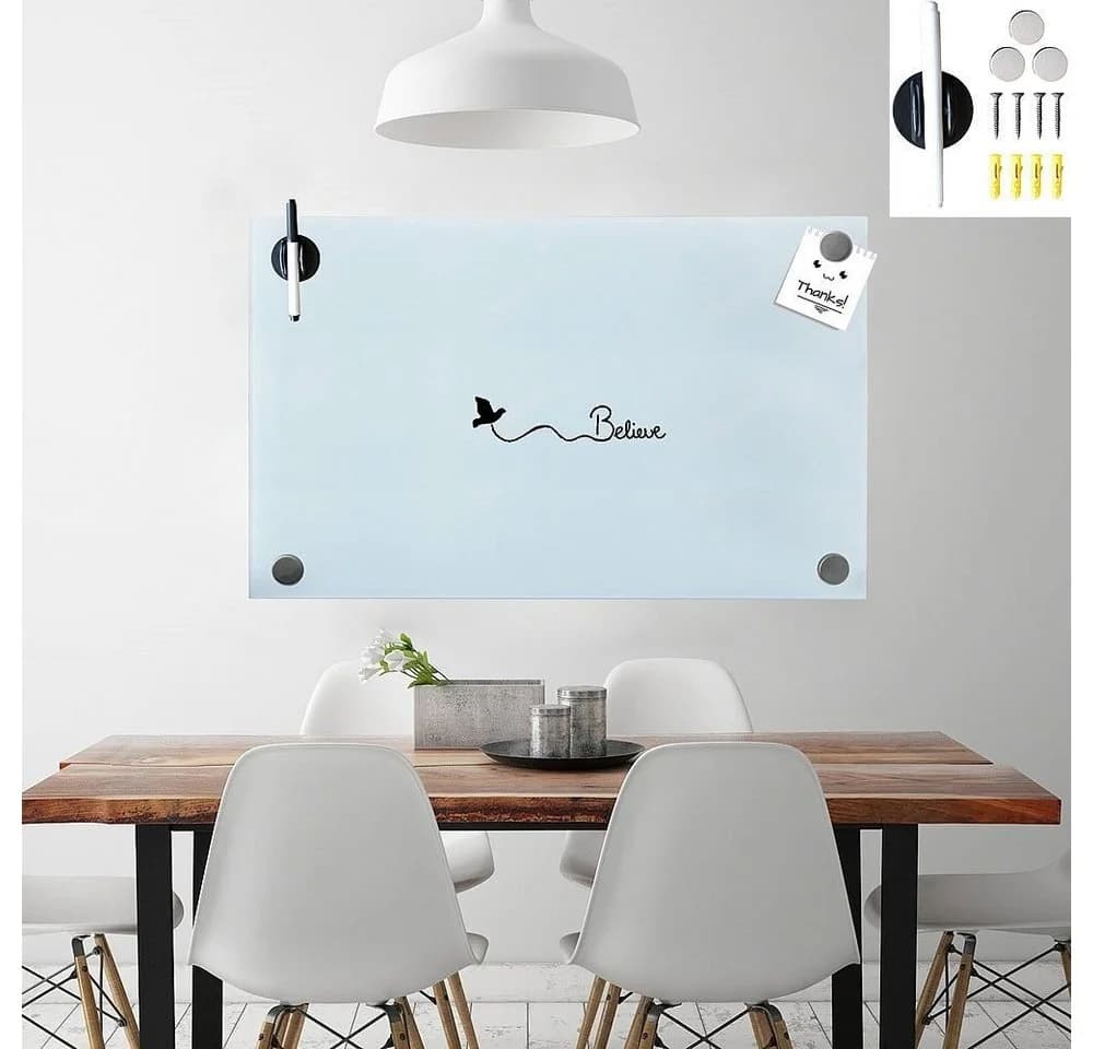 Melko Glasmagnettafel Weiß Sicherheitsglas Whiteboard Pinnwand
