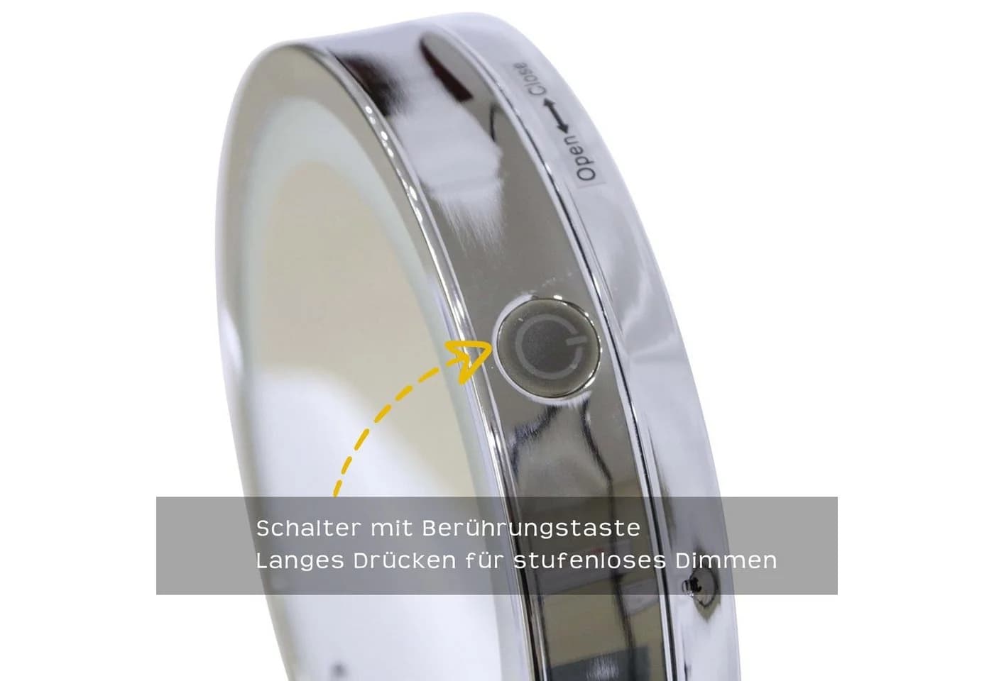 Melko Kosmetikspiegel mit 10-facher Vergrößerung und LED-Beleuchtung, Silber - Bild 3
