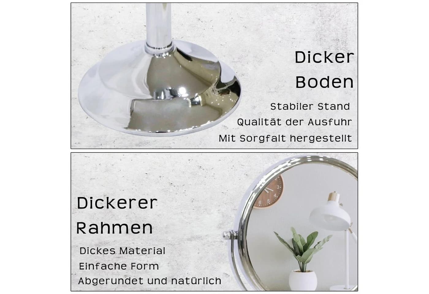Melko Kosmetikspiegel Silber 10-fache Vergrößerung Badspiegel - Bild 4
