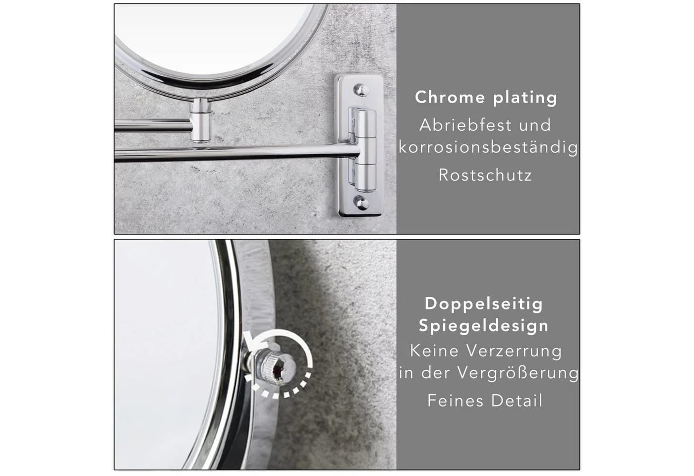 Melko Kosmetikspiegel 10-fach Vergrößerung Silber - Bild 4