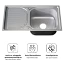 Melko Einbauspüle Edelstahl Komplett-Set Modern Silber Bild 3