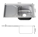 Melko Einbauspüle Edelstahl Komplett-Set Modern Silber Bild 5