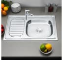 Melko Küchenspüle Edelstahl Einbauspüle Rundbecken 80x50 cm Bild 1