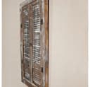 Melko Wandspiegel Shabby Chic mit Fensterladen und Ablage Weiß/Braun Bild 3