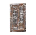 Melko Wandspiegel Shabby Chic mit Fensterladen und Ablage Weiß/Braun Bild 5