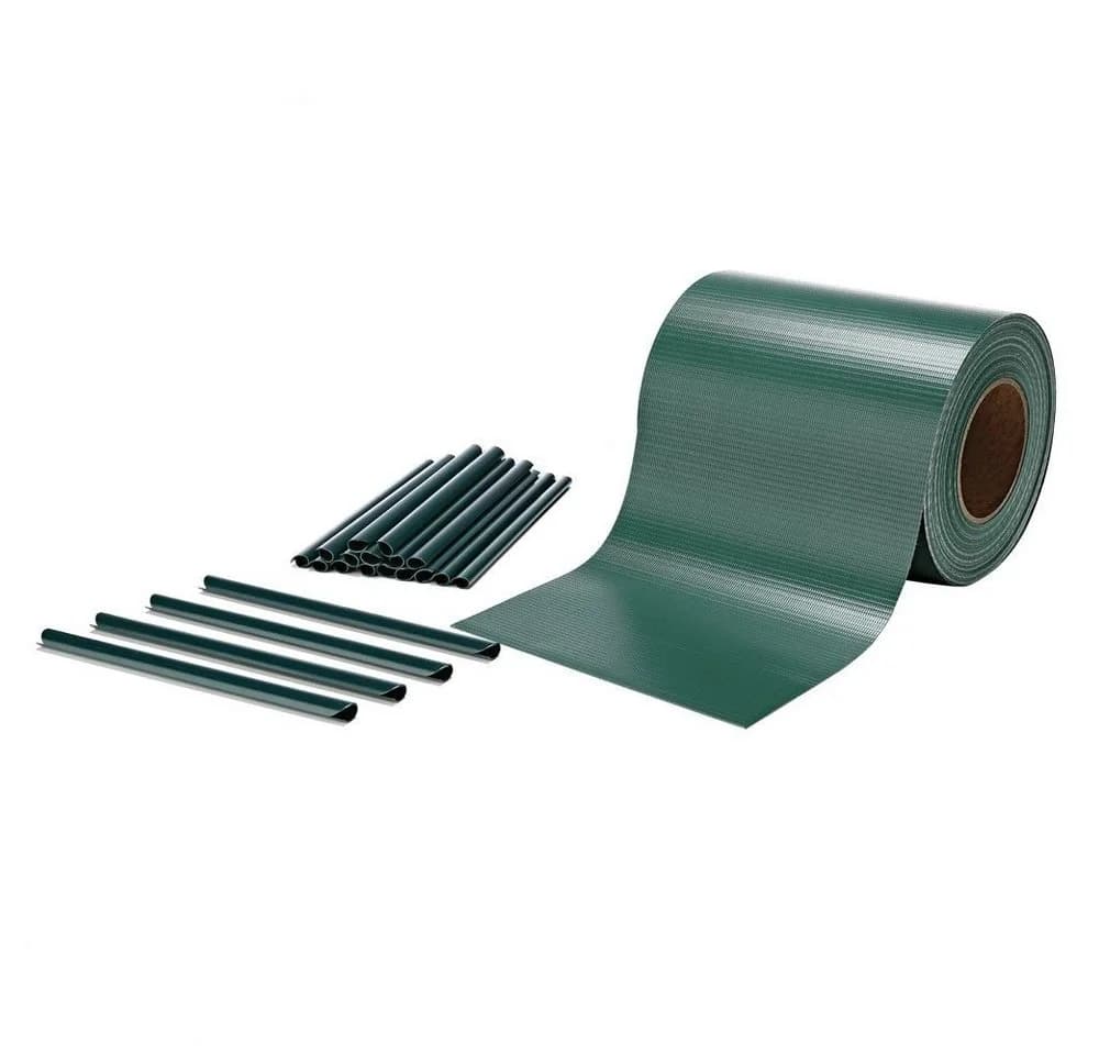 Melko PVC Sichtschutzstreifen für Doppelstabmattenzaun Grün/Grau