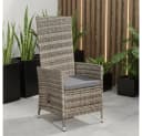 Melko Gartensessel Grau Polyrattan Relaxsessel mit Kissen Bild 2