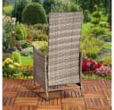 Melko Gartensessel Grau Polyrattan Relaxsessel mit Kissen Bild 5