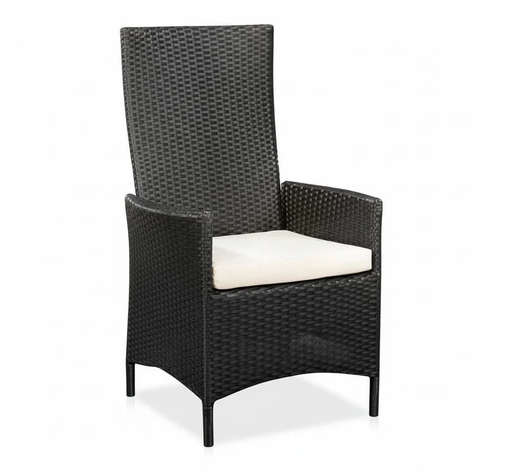 Melko Gartenstuhl Hochlehner Polyrattan mit Kissen - Bild 2