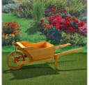 Melko Pflanzkübel Schubkarre Braun Fichtenholz Gartendeko Bild 2