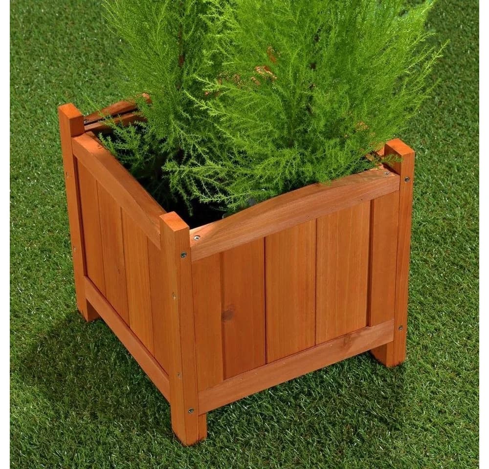Melko Pflanzkübel Blumenkasten Blumentopf Pflanztrog aus Holz in Braun