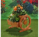 Melko Pflanzkübel Wasserrad-Design Holz Garten Blumentrog Bild 1