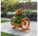 Melko Pflanzkübel Wasserrad-Design Holz Garten Blumentrog Bild 2