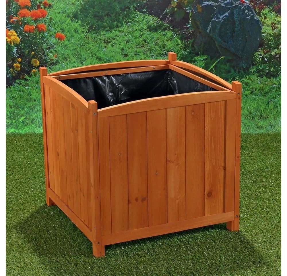 Melko Blumenkasten aus Holz Braun 50cm Eckig Landhausstil - Bild 4