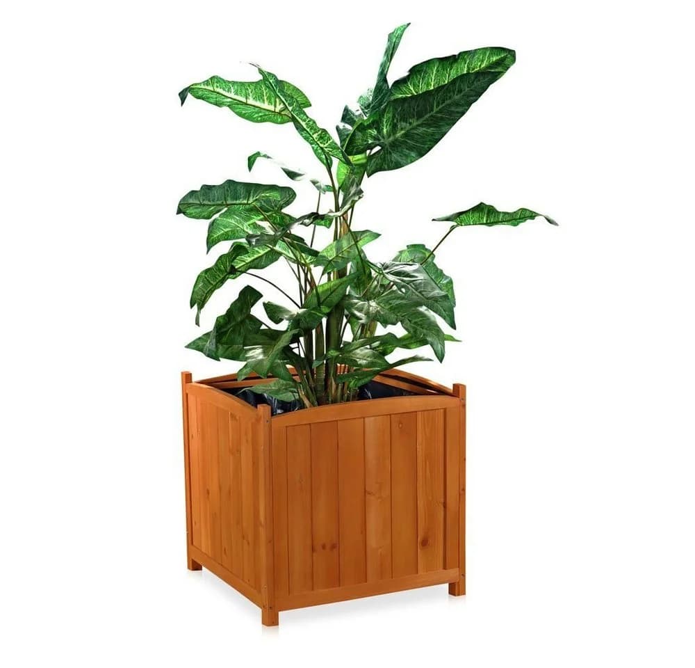 Melko Blumenkasten aus Holz Braun 50cm Eckig Landhausstil - Bild 5