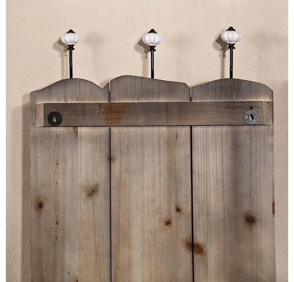 Melko Wandgarderobe Hakenleiste 100cm Holz Weiß Blau Flur - Bild 3