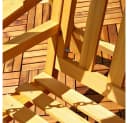 Melko Hollywoodschaukel 2-Sitzer Holz Beige mit Dach Bild 5