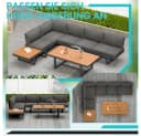 Mucola Gartenlounge-Set Ecklounge Aluminium wetterfest Grau Bild 1