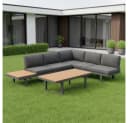 Mucola Gartenlounge-Set Ecklounge Aluminium wetterfest Grau Bild 2
