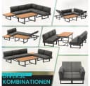Mucola Gartenlounge-Set Ecklounge Aluminium wetterfest Grau Bild 3