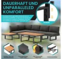 Mucola Gartenlounge-Set Ecklounge Aluminium wetterfest Grau Bild 4